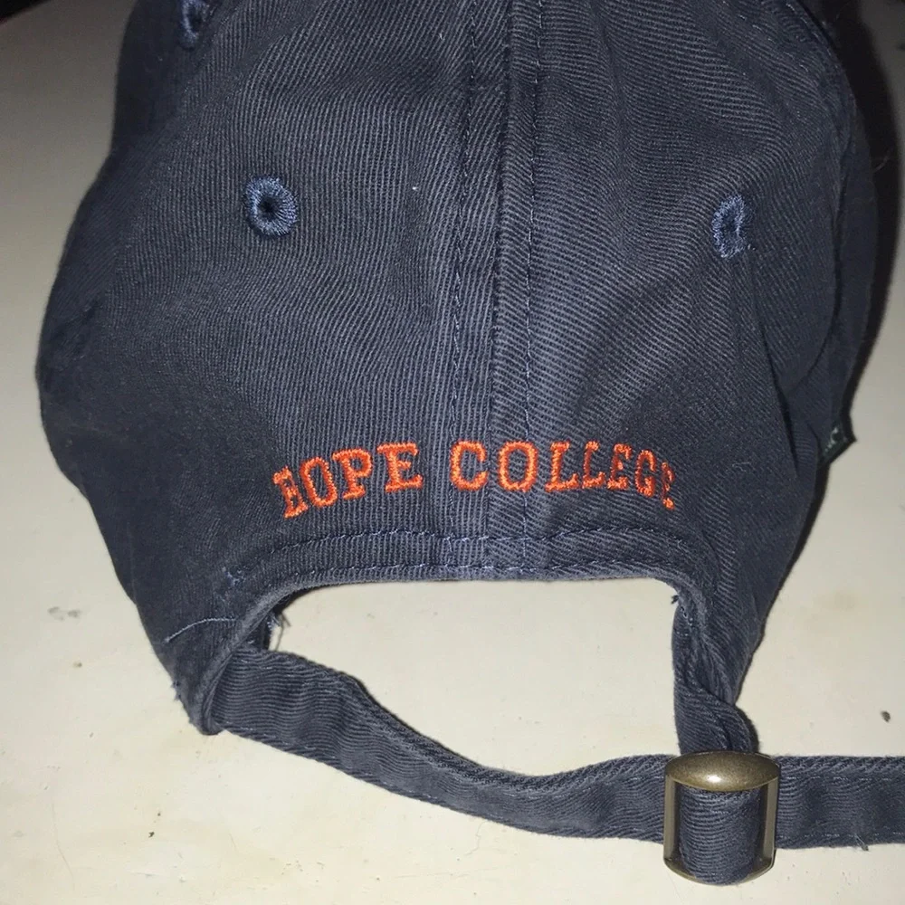 Legacy Hope College Navy Baseball Cap Orange H Embroidery Men Hat One Size